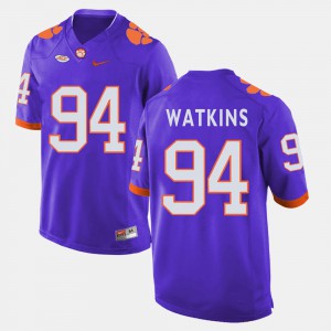 Clemson National Championship #94 For Men's Carlos Watkins Jersey Purple College Football Stitched 221840-190