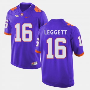 Clemson #16 Men's Jordan Leggett Jersey Purple College Football Player 860917-841