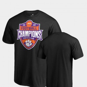 Clemson Mens T-Shirt Black Official 2018 ACC Football Champions Big & Tall 729839-519
