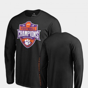 Clemson Tigers Mens T-Shirt Black College 2018 ACC Football Champions Long Sleeve 900062-939