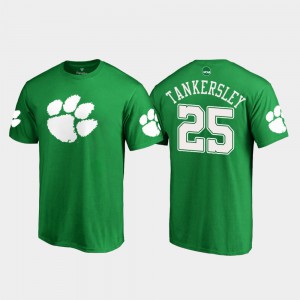 Clemson National Championship #25 Men's Cordrea Tankersley T-Shirt Kelly Green Embroidery White Logo St. Patrick's Day 135329-284