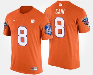 Clemson National Championship #8 Men Deon Cain T-Shirt Orange Atlantic Coast Conference Sugar Bowl Bowl Game College 142771-528