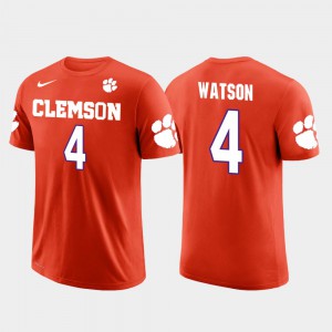 Clemson #4 For Men's Deshaun Watson T-Shirt Orange Stitch Future Stars Houston Texans Football 870844-810