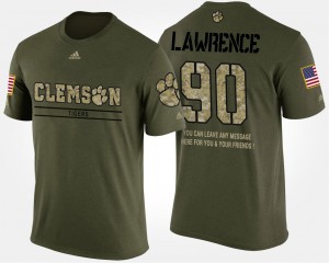 Clemson #90 Men's Dexter Lawrence T-Shirt Camo Alumni Short Sleeve With Message Military 147712-477