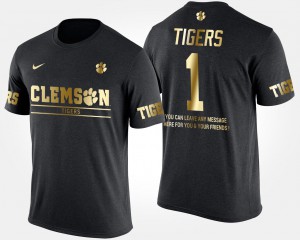 Clemson University #1 Men's T-Shirt Black No.1 Short Sleeve With Message Gold Limited Alumni 986896-592