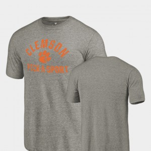 Clemson University Men's T-Shirt Gray High School Tri-Blend Distressed Pick-A-Sport 920760-593