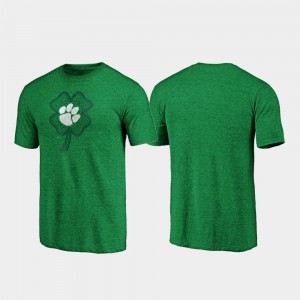 Clemson For Men T-Shirt Green Celtic Charm Tri-Blend St. Patrick's Day High School 124391-909