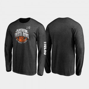 Clemson Tigers For Men T-Shirt Heather Charcoal College 2019 Fiesta Bowl Bound Neutral Stiff Arm Long Sleeve 984894-859