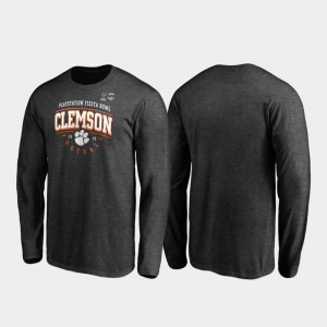 CFP Champs For Men's T-Shirt Heather Gray Official 2019 Fiesta Bowl Bound Tackle Long Sleeve 397276-136