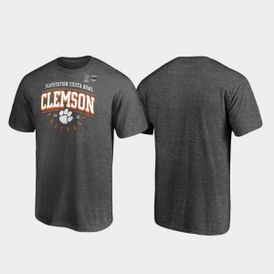 Clemson Tigers For Men's T-Shirt Heather Gray University Tackle 2019 Fiesta Bowl Bound 629075-615