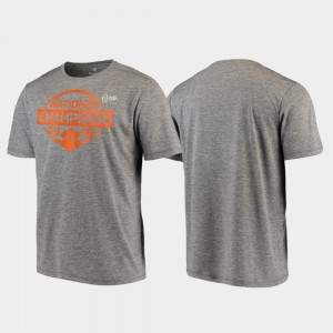 Clemson Men's T-Shirt Heather Gray Official 2018 National Champions Playaction Performance College Football Playoff 346360-377