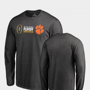 CFP Champs For Men's T-Shirt Heather Gray Cadence Long Sleeve 2018 College Football Playoff Bound Stitch 476553-280