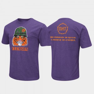 Clemson Tigers Mens T-Shirt Heathered Purple OHT Military Appreciation Official 681712-130