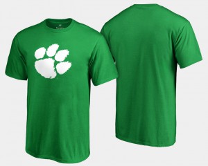 Clemson Tigers Men's T-Shirt Kelly Green White Logo Big & Tall St. Patrick's Day Player 251890-287