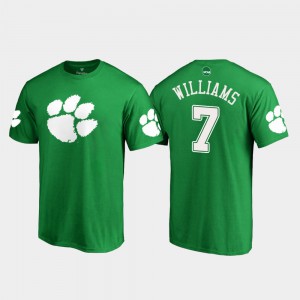 Clemson University #7 For Men Mike Williams T-Shirt Kelly Green Embroidery White Logo St. Patrick's Day 493833-167