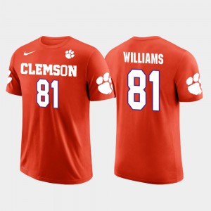 Clemson National Championship #81 Men Mike Williams T-Shirt Orange Stitched Future Stars Los Angeles Chargers Football 980337-984