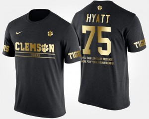 Clemson #75 For Men's Mitch Hyatt T-Shirt Black Short Sleeve With Message Gold Limited Embroidery 138042-603