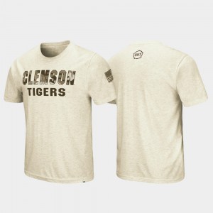 Clemson National Championship Men's T-Shirt Oatmeal NCAA OHT Military Appreciation Desert Camo 461991-424