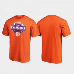 Clemson Men T-Shirt Orange ACC Atlantic 2019 Football Division Champions Stitched 983691-274