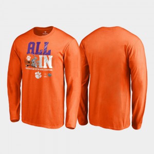 Clemson Tigers For Men T-Shirt Orange NCAA Endaround Long Sleeve College Football Playoff 2018 Cotton Bowl Champions 937845-527