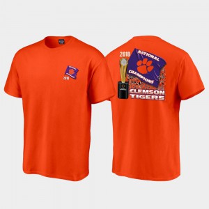 Clemson University Men T-Shirt Orange Flag College Football Playoff 2018 National Champions Embroidery 975933-935