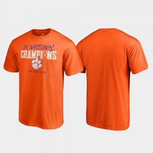 Clemson Tigers Mens T-Shirt Orange Hitch College Football Playoff 2018 National Champions Player 806026-202