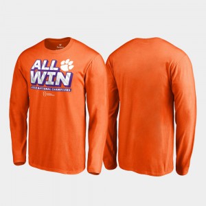 Clemson Tigers For Men's T-Shirt Orange Stitched Offtackle Long Sleeve College Football Playoff 2018 National Champions 718213-668