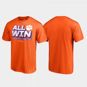 Clemson National Championship Mens T-Shirt Orange Stitch Offtackle College Football Playoff 2018 National Champions 624322-292