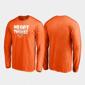 Clemson University For Men's T-Shirt Orange College We Got Twins Long Sleeve College Football Playoff 2018 National Champions 710704-199