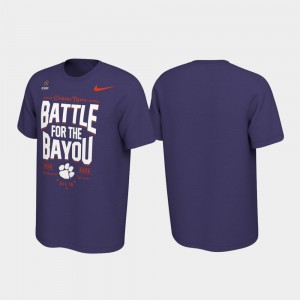 Clemson University For Men T-Shirt Purple Battle For The Bayou 2019 College Football Playoff Bound NCAA 864174-622