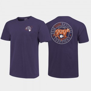 Clemson Tigers Men's T-Shirt Purple University Circle Comfort Colors College Football Playoff 2018 National Champions 449133-259