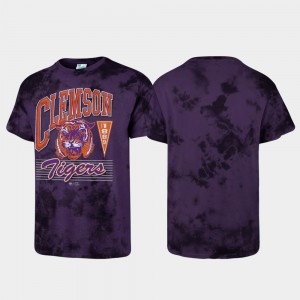 Clemson Tigers For Men's T-Shirt Purple Embroidery Tubular Tie Dye 116360-424