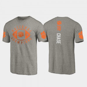 Clemson University #18 Men's T.J. Chase T-Shirt Gray College Football Playoff 2018 National Champions NCAA 841049-191