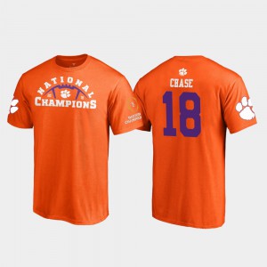 Clemson Tigers #18 Mens T.J. Chase T-Shirt Orange Stitched Pylon College Football Playoff 2018 National Champions 354600-876