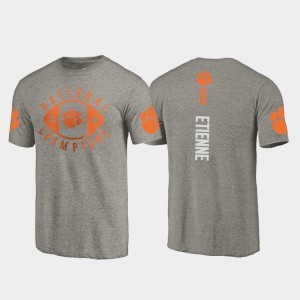 Clemson University #9 For Men Travis Etienne T-Shirt Gray College College Football Playoff 2018 National Champions 717872-539