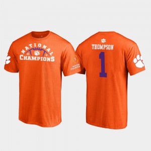 Clemson #1 Men Trevion Thompson T-Shirt Orange Pylon College Football Playoff 2018 National Champions Stitched 444959-643