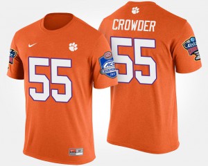 Clemson National Championship #55 Mens Tyrone Crowder T-Shirt Orange Alumni Bowl Game Atlantic Coast Conference Sugar Bowl 746135-930