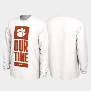 Clemson Mens T-Shirt White Our Time Bench Legend 2020 March Madness Stitched 613956-757