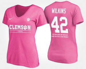 CFP Champs #42 Women Christian Wilkins T-Shirt Pink With Message College 759839-612