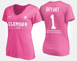 Clemson #1 Women Martavis Bryant T-Shirt Pink With Message High School 528498-192