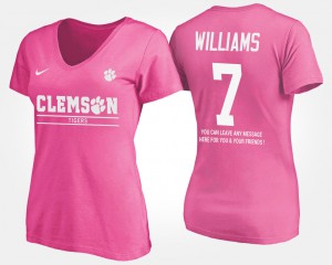 CFP Champs #7 Womens Mike Williams T-Shirt Pink With Message High School 750271-288