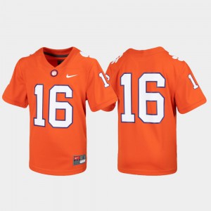 Clemson Tigers #16 For Kids Jersey Orange Stitched Football Untouchable 895841-833