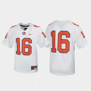 Clemson #16 Youth Jersey White Stitch Untouchable Football 170225-790